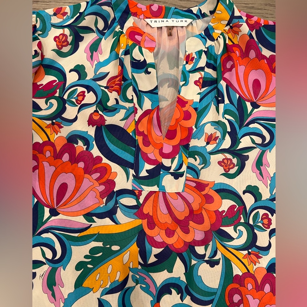 Trina Turk Multicolor Floral Blouse - Picture 2 of 5